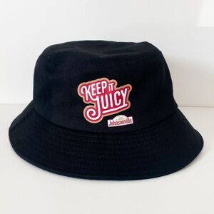 Keep It Juicy Johnsonville Black Bucket Hat, black with logo